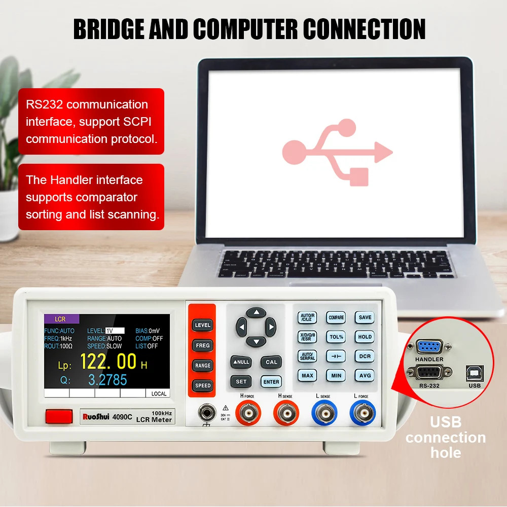 Digital LCR Meter Capacitance Resistance Impedance Inductance Measure Instrument