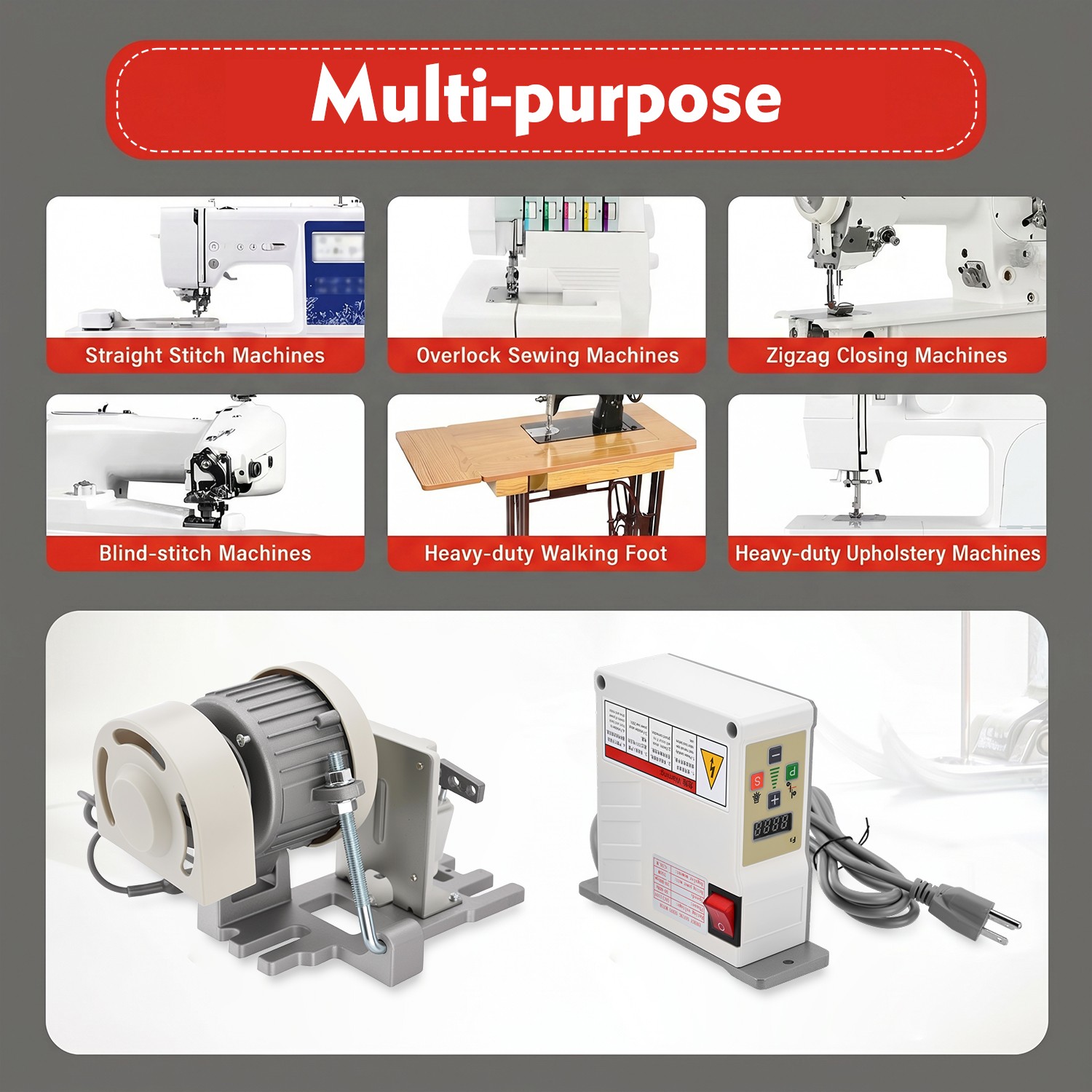 Sewing Machine Servo Motor 110V 1HP Speed 200-5000RPM Energy Efficient 750W US