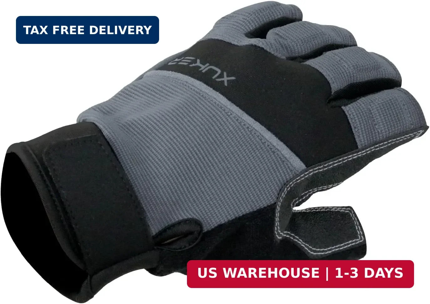 XUKER Half Finger Padded Palm Gloves for Water Sports, Robust & Slip Resistant,
