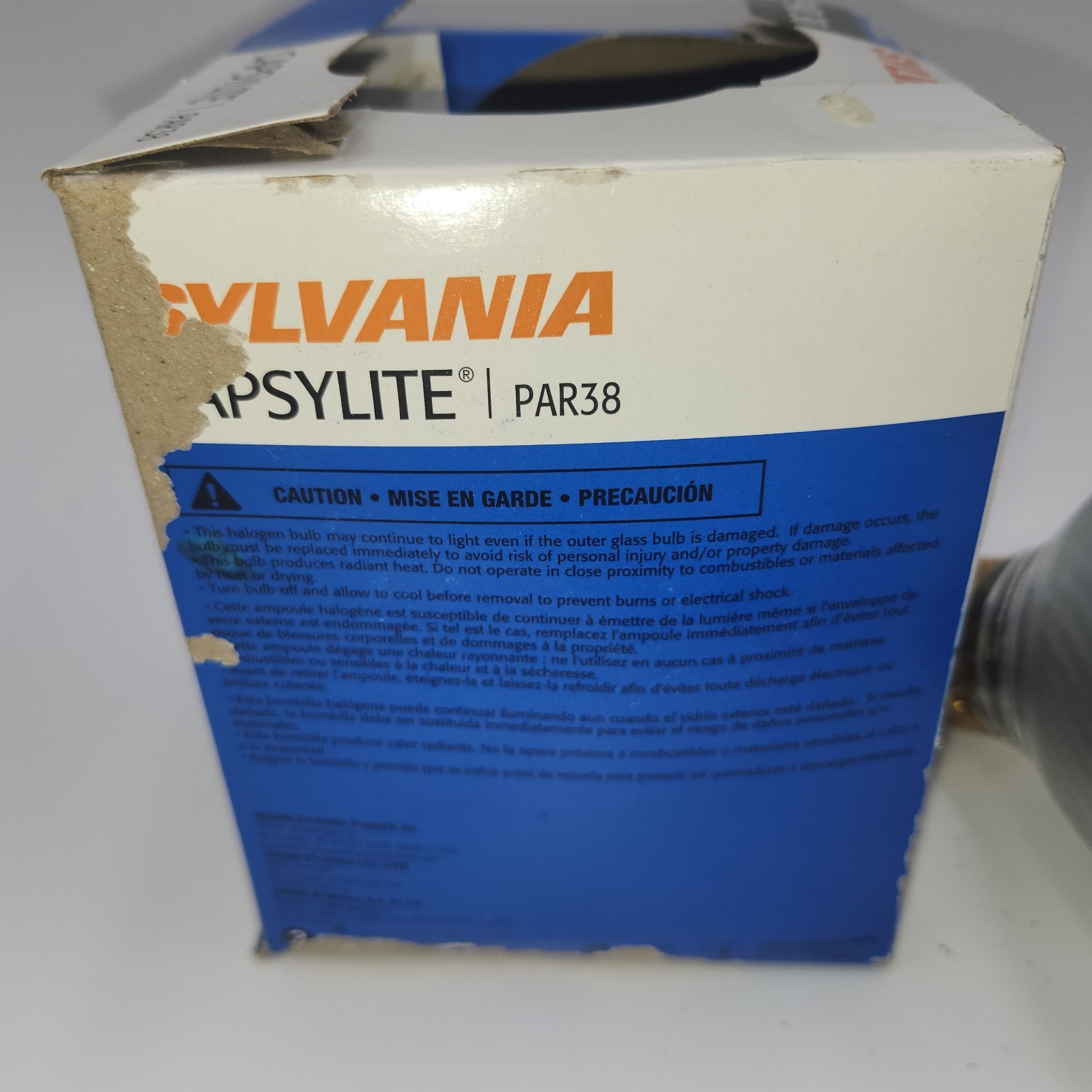 NEW Sylvania Halogen Par 38 Light Bulb 120 Volts, 90 Watts Capsylite 4.75