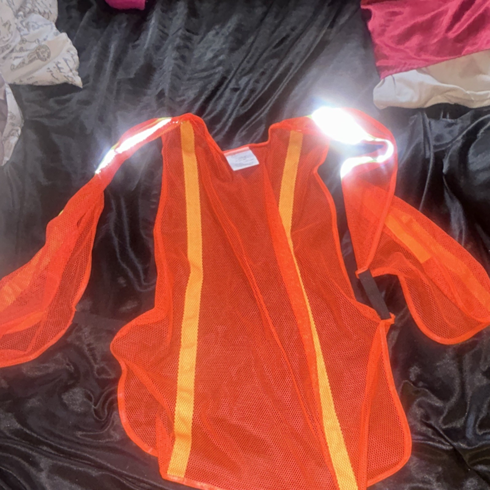 Hi-Visibility Orange Safety Vest with Reflective Strips