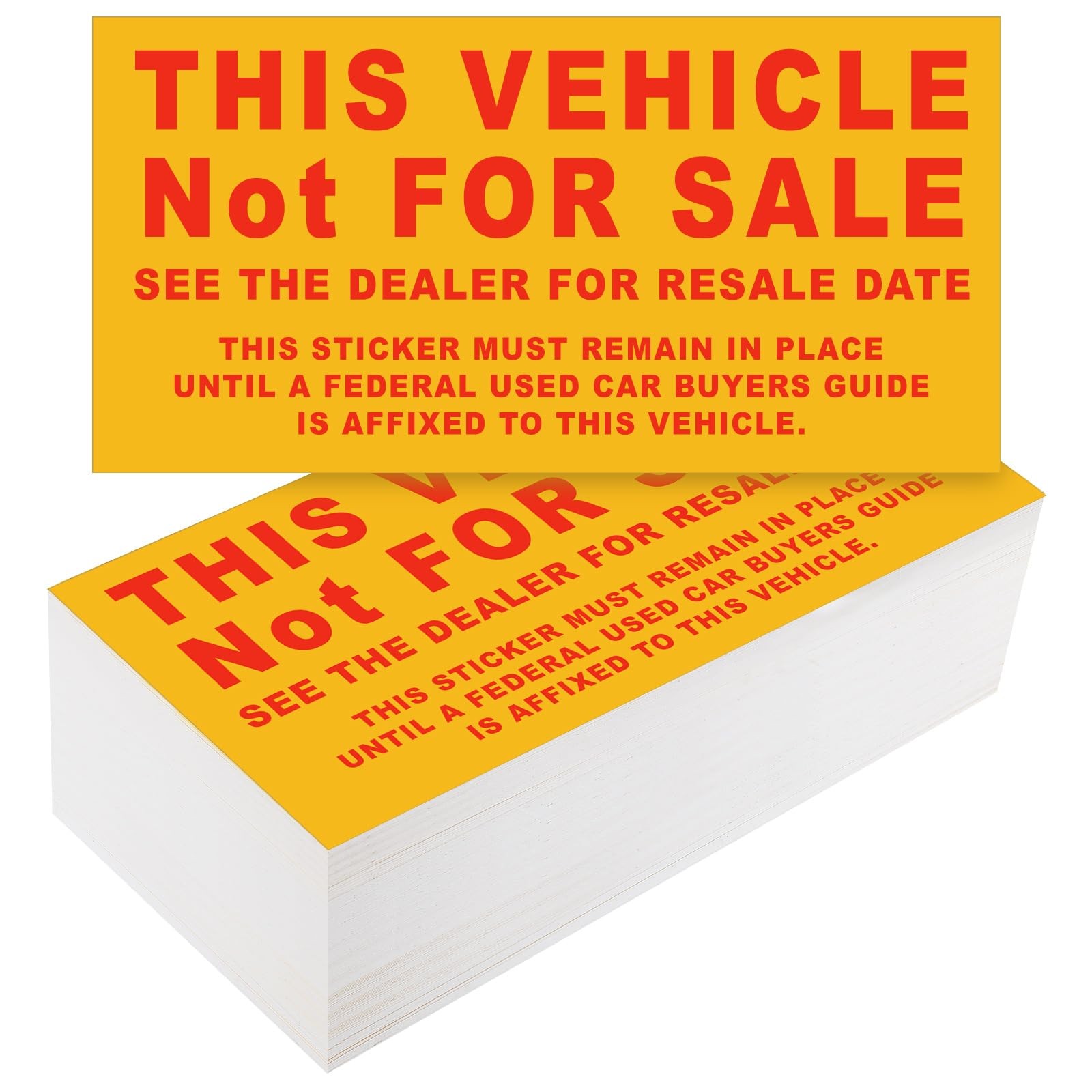 200 Pcs Vehicle Not for Sale Stickers for Car Dealership Compliance, 6×3 Inches