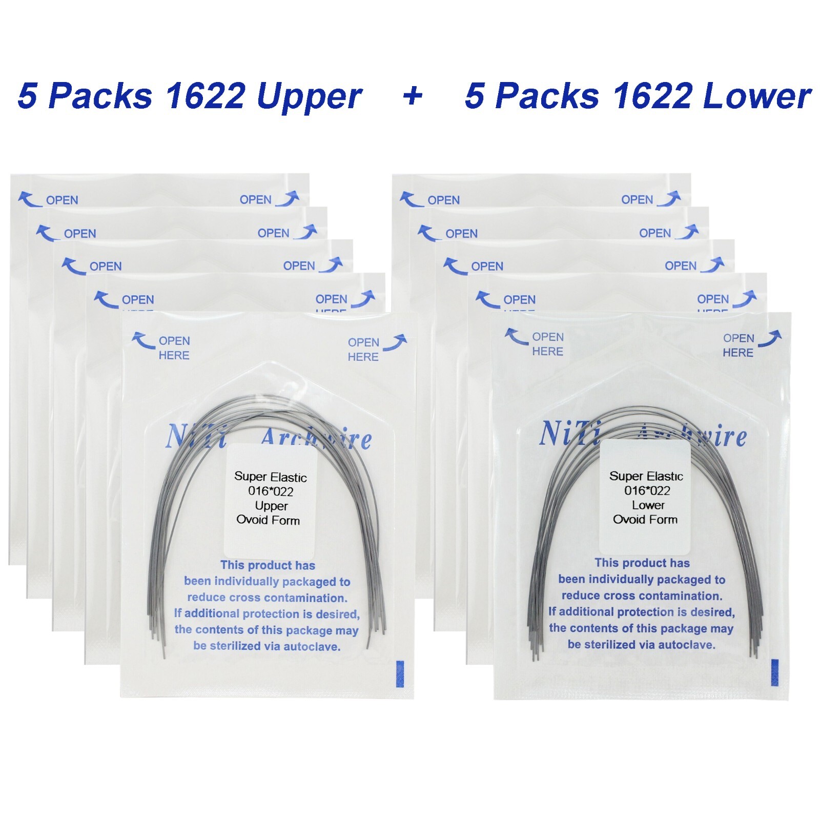 100pcs Dental Orthodontic Niti Arch Wire Super Elastic Ovoid Round Rectangular