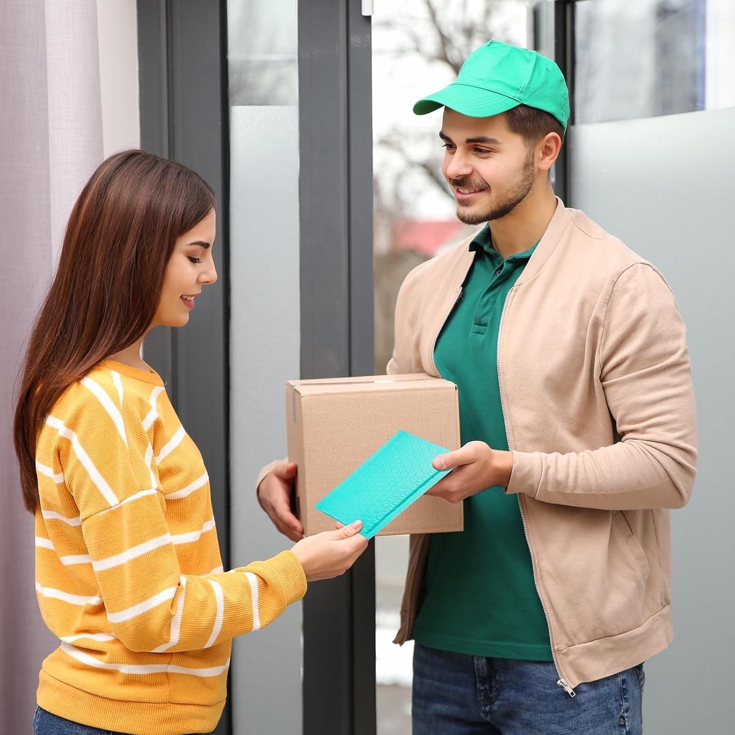 200 Teal Bubble Mailers 4×8 Inches – Waterproof, Self-Seal & Padded for Shipping