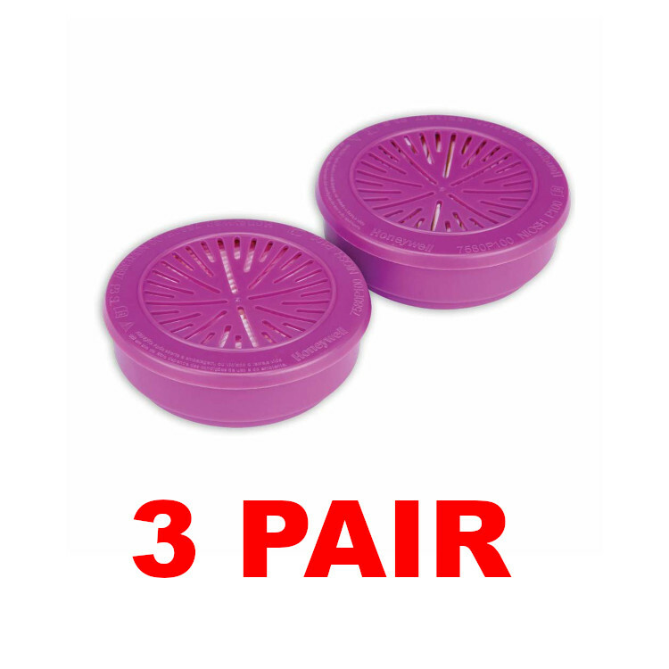 North Safety 7580P100 Respirator Filter Cartridge (3 PAIR)