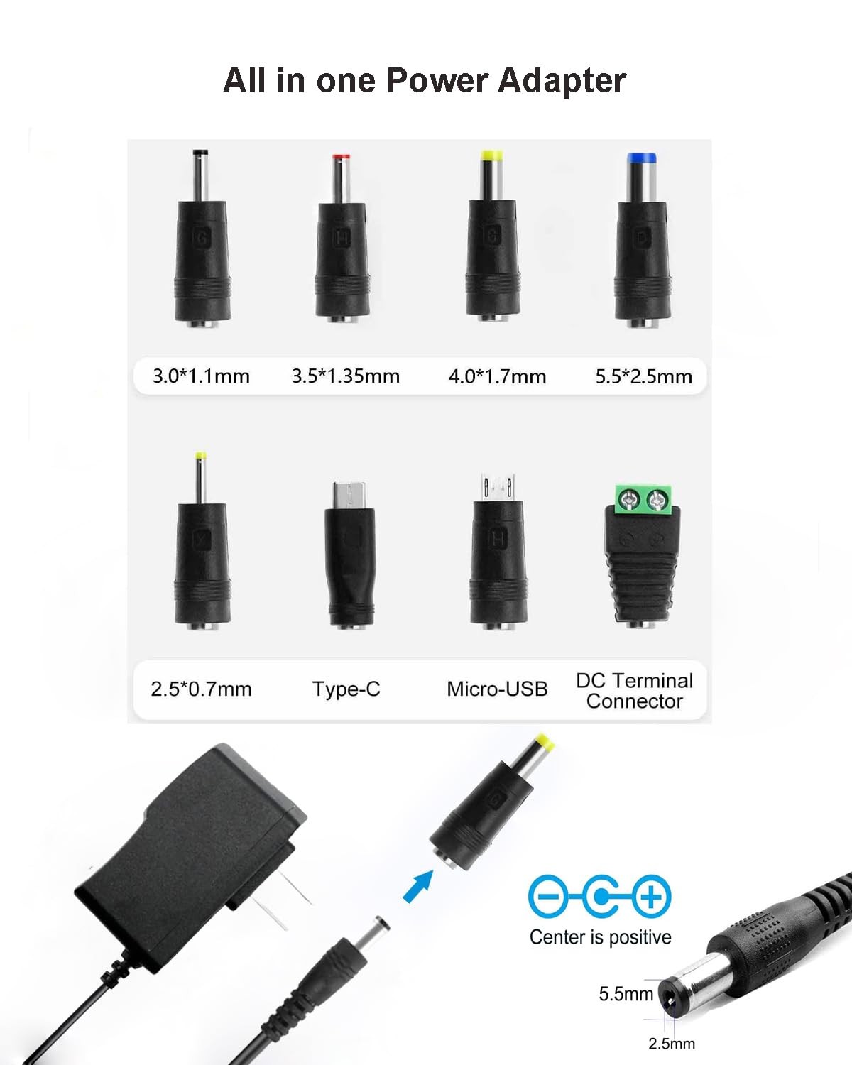 5V 2A AC Adapters 5V Power Adapter Charger DC Power Supply for Regulated Swit…