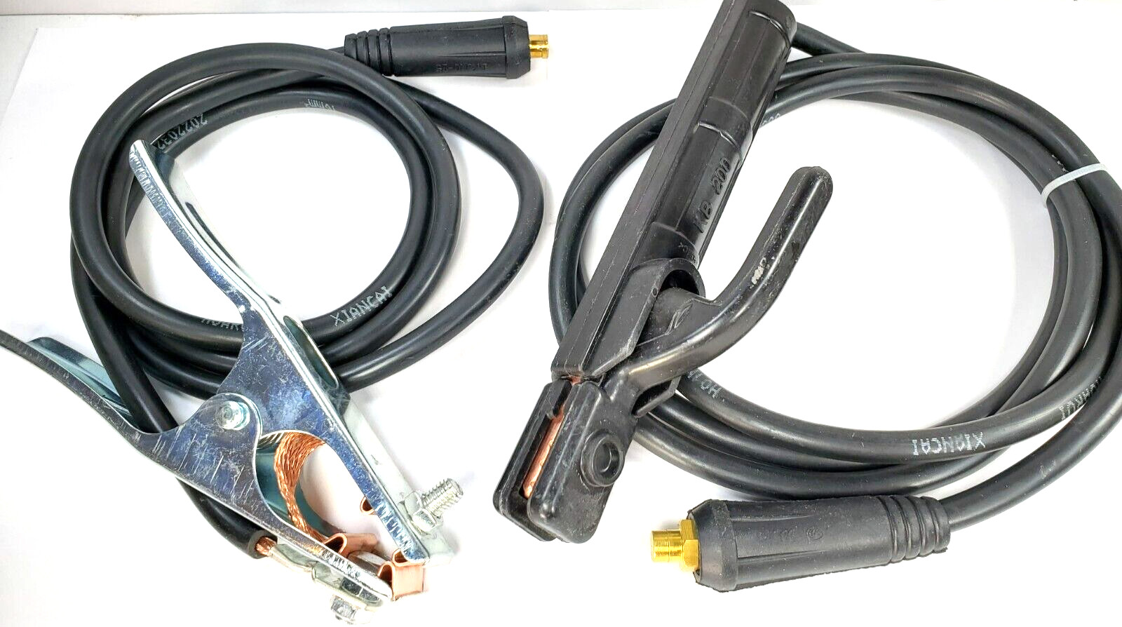 KB-200 Electrode Holder Clamp 4.9 FT Cable and Grounding Set 200 AMP Welding