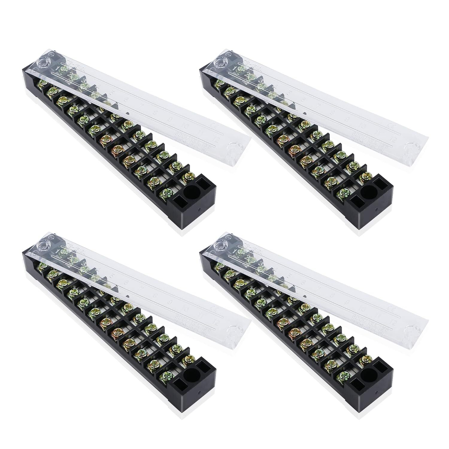 5Pcs Dual Row 12 Positions Screw Terminal Electric Barrier Strip Block 15A 600V