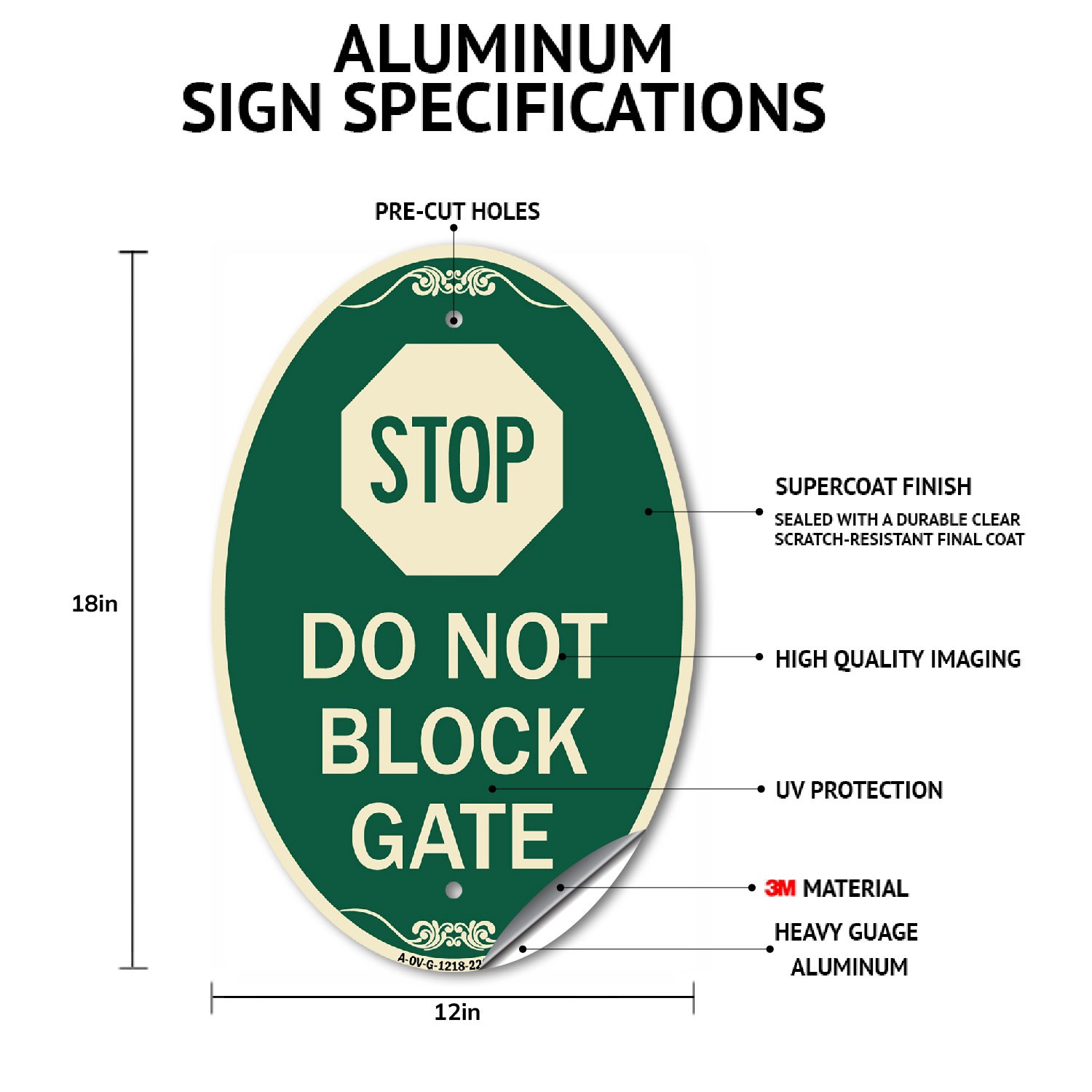 SignMission Designer Series Sign – Stroller Parking 12″ x 18″ Aluminum Oval Sign