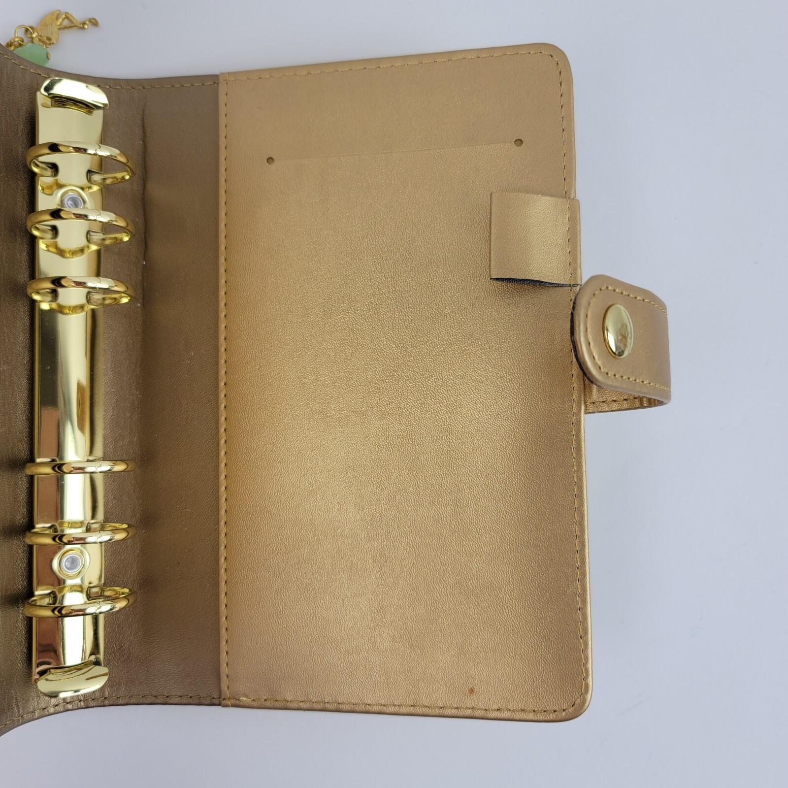 Metallic Gold White Stripe Snap Planner Pencil Pouch Stork Tassel Tabs Pages 6×8
