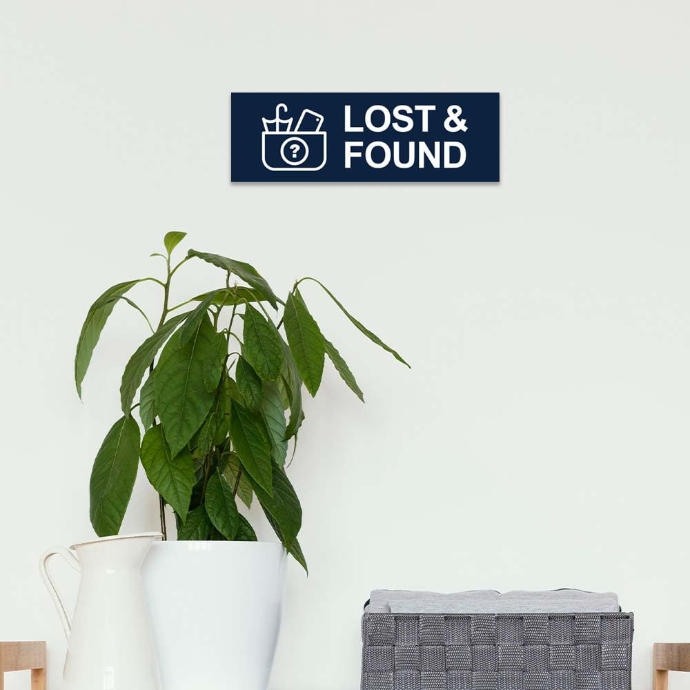 Basic Lost And Found Sign Medium Black Wall Door Plaque Business Office