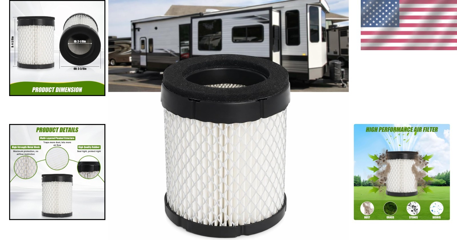 Vehicle Specific Round Air Filter – Replacement for Onan Generators 140-3280