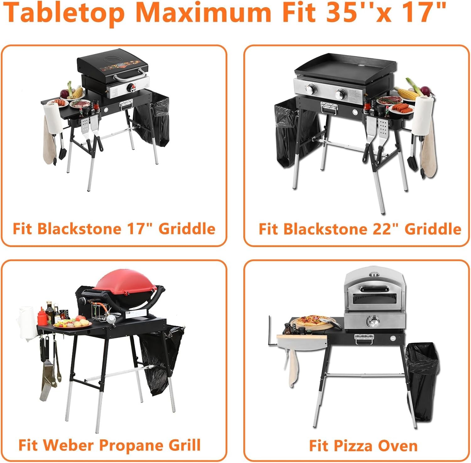 Portable Outdoor Grill Table,Blackstone Griddle Stand,Movable Griddle Stand Fit