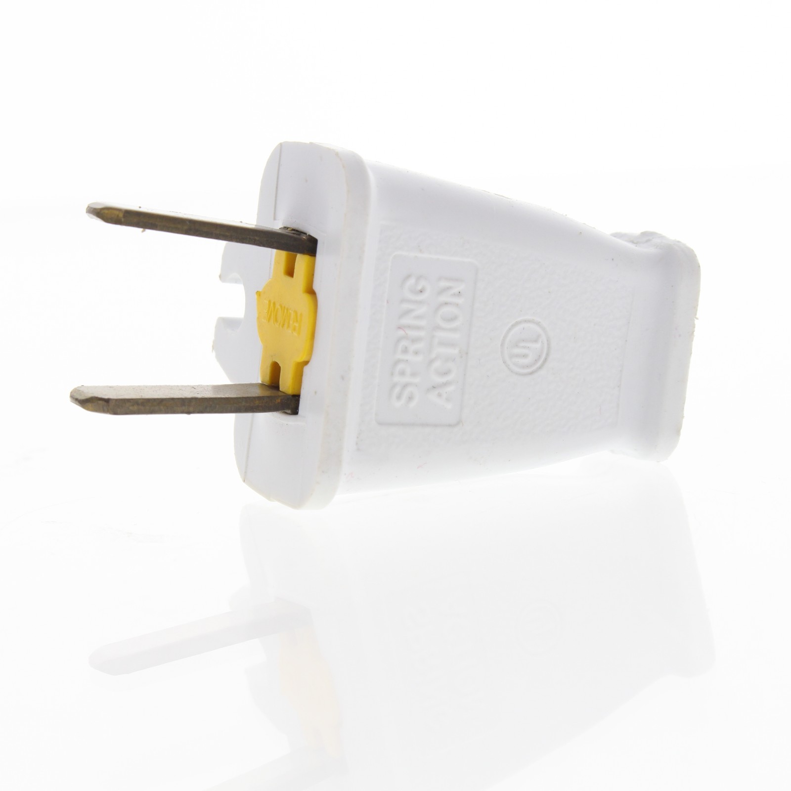 Eagle SA840W White 15A Plug w/ Cord Clip Non-Polarized 1-15P Bulk Non-Grounding