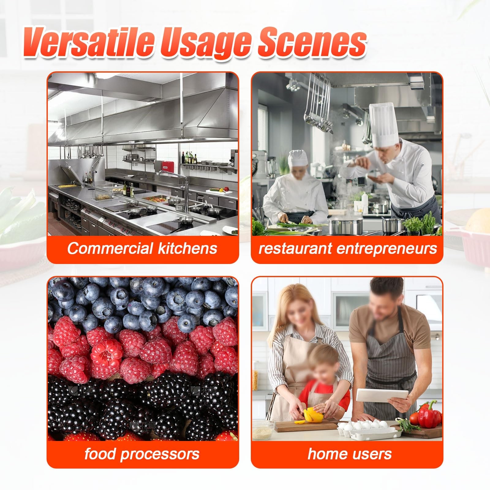 CL003 Commercial Vegetable Dicer,1/4″ x 1/4″ dynacube 1/4′ x 1/4′, Orange