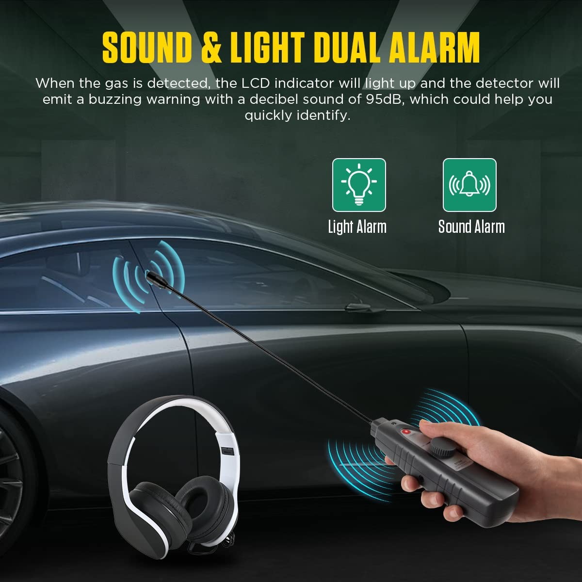Ultrasonic Leak Detector 40Khz±2Khz Air Leak Detector Sensitivity Adjustable Aut