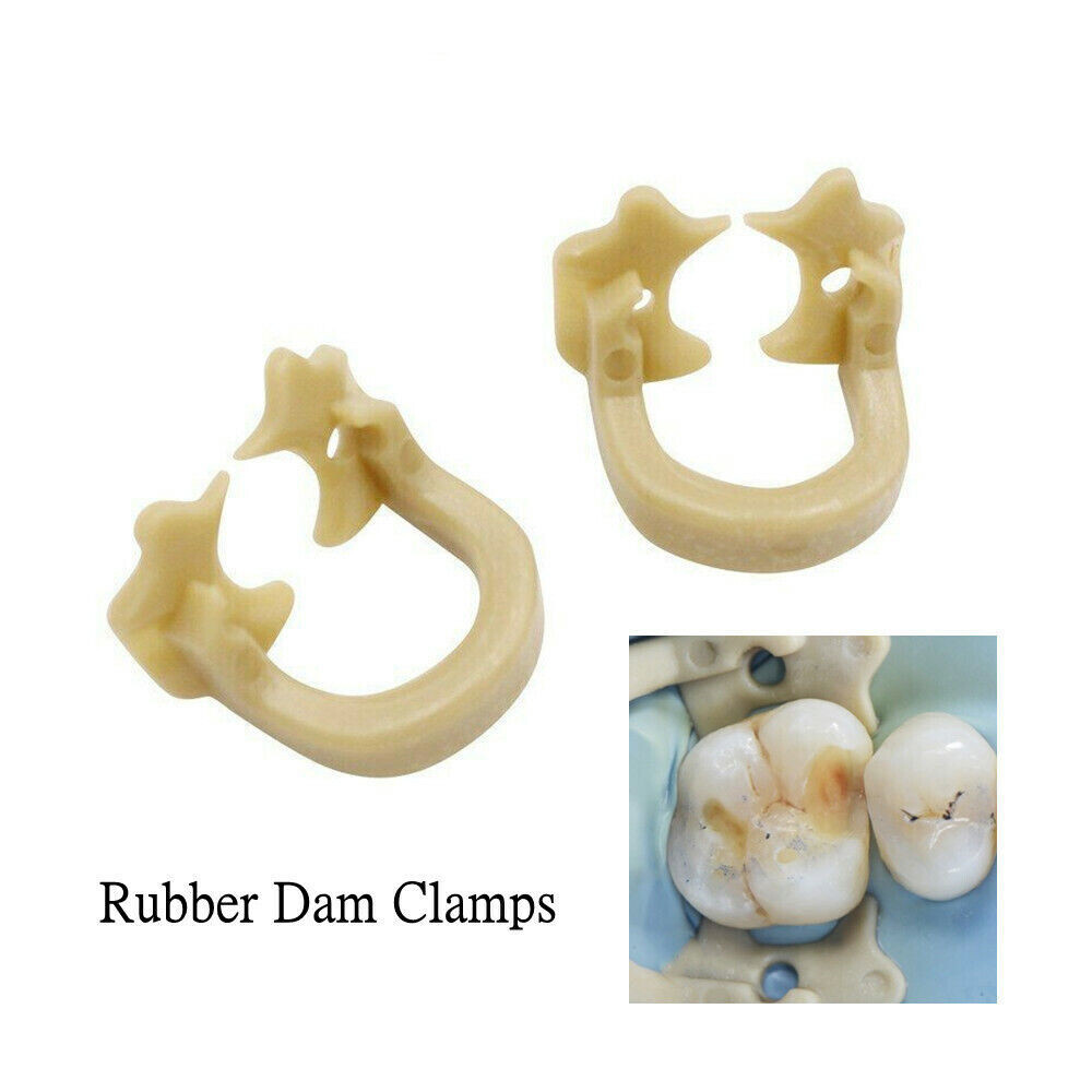 Dental Barrier Clips Rubber Dam Clamps Clip Soft Resin Molar/Premolar Fit Kerr