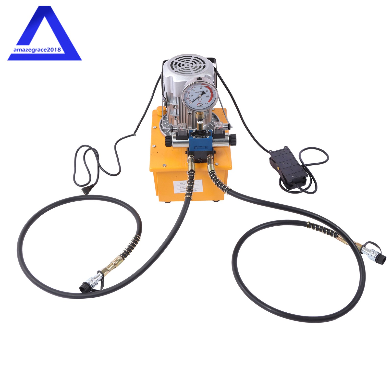 Electric Hydraulic Pump Double Acting Oil Pump 10000 PSI 750W 8L Solenoid Valve