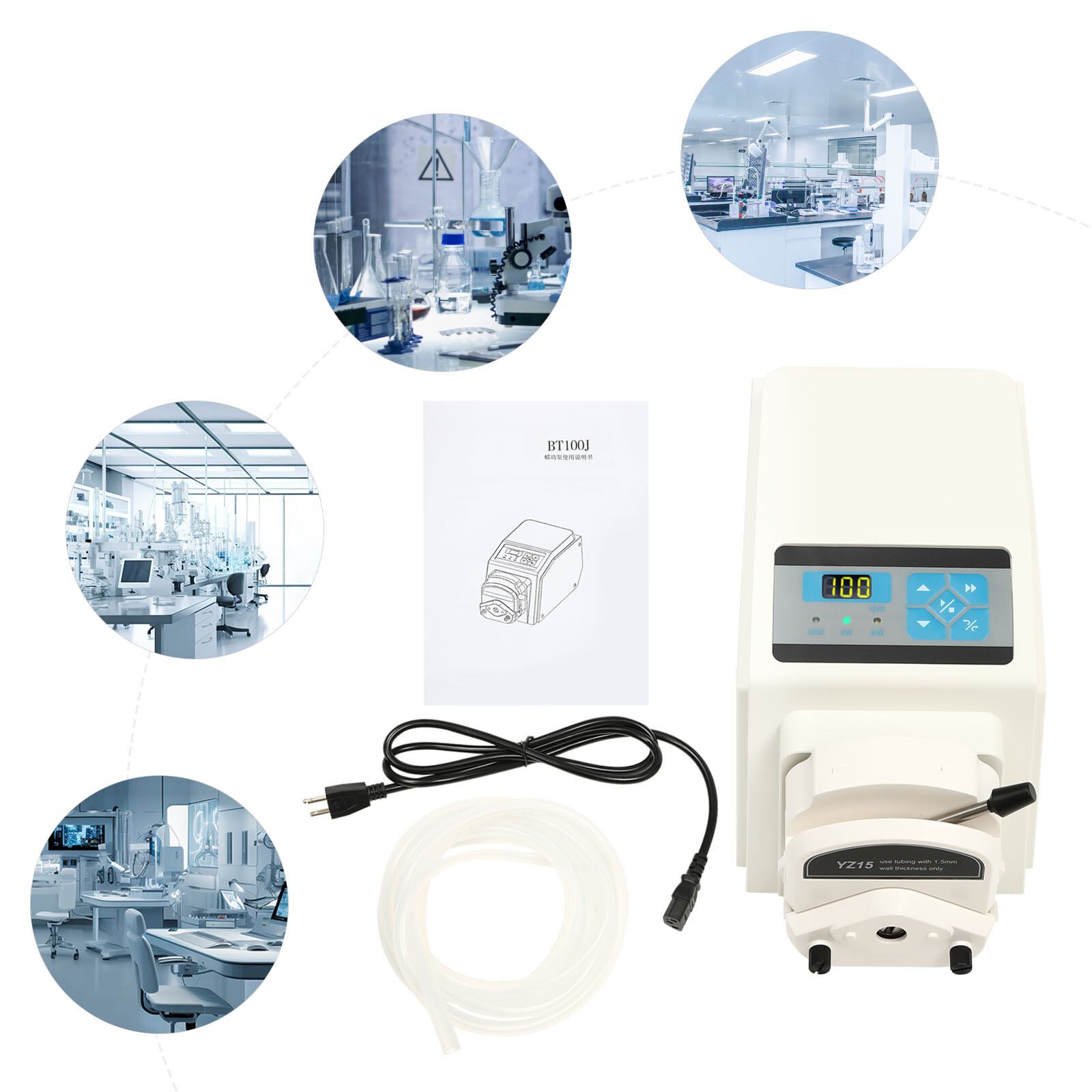 0.07~380 mL/min Flow Rate Variable Speed Peristaltic Pump with Pump Head YZ15