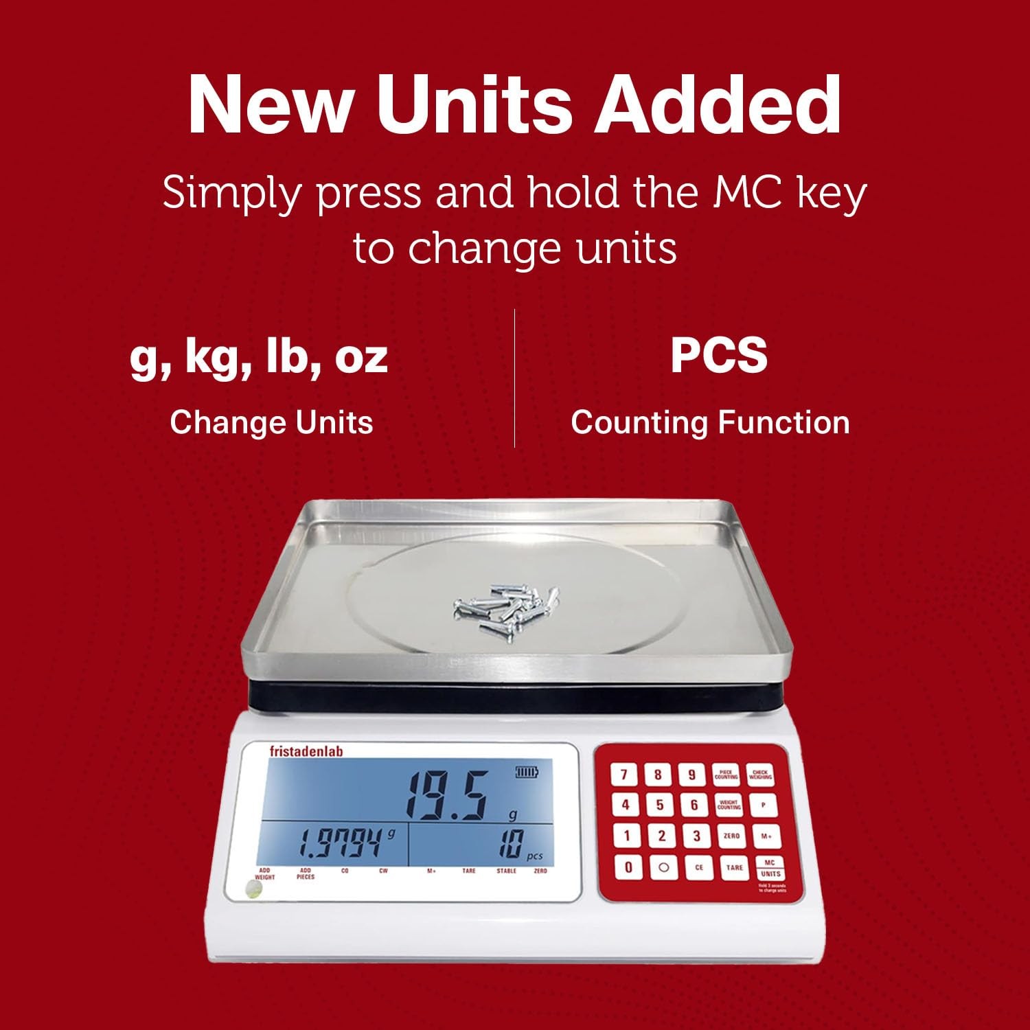 Fristaden Lab Industrial Counting Scale 30kg x 0.5g for Small Parts