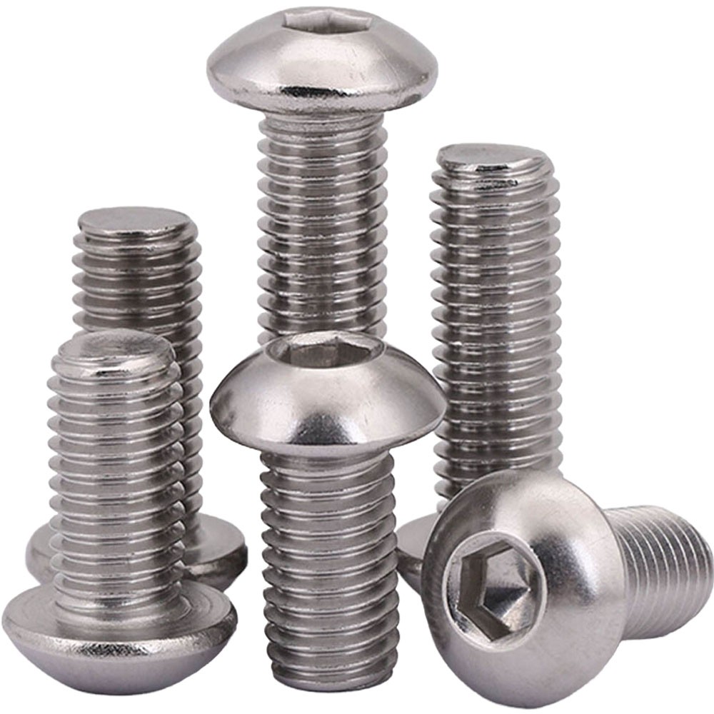 M10 x 1.5 304 Stainless Steel Button Head Socket Cap Screws Allen Bolts ISO 7380