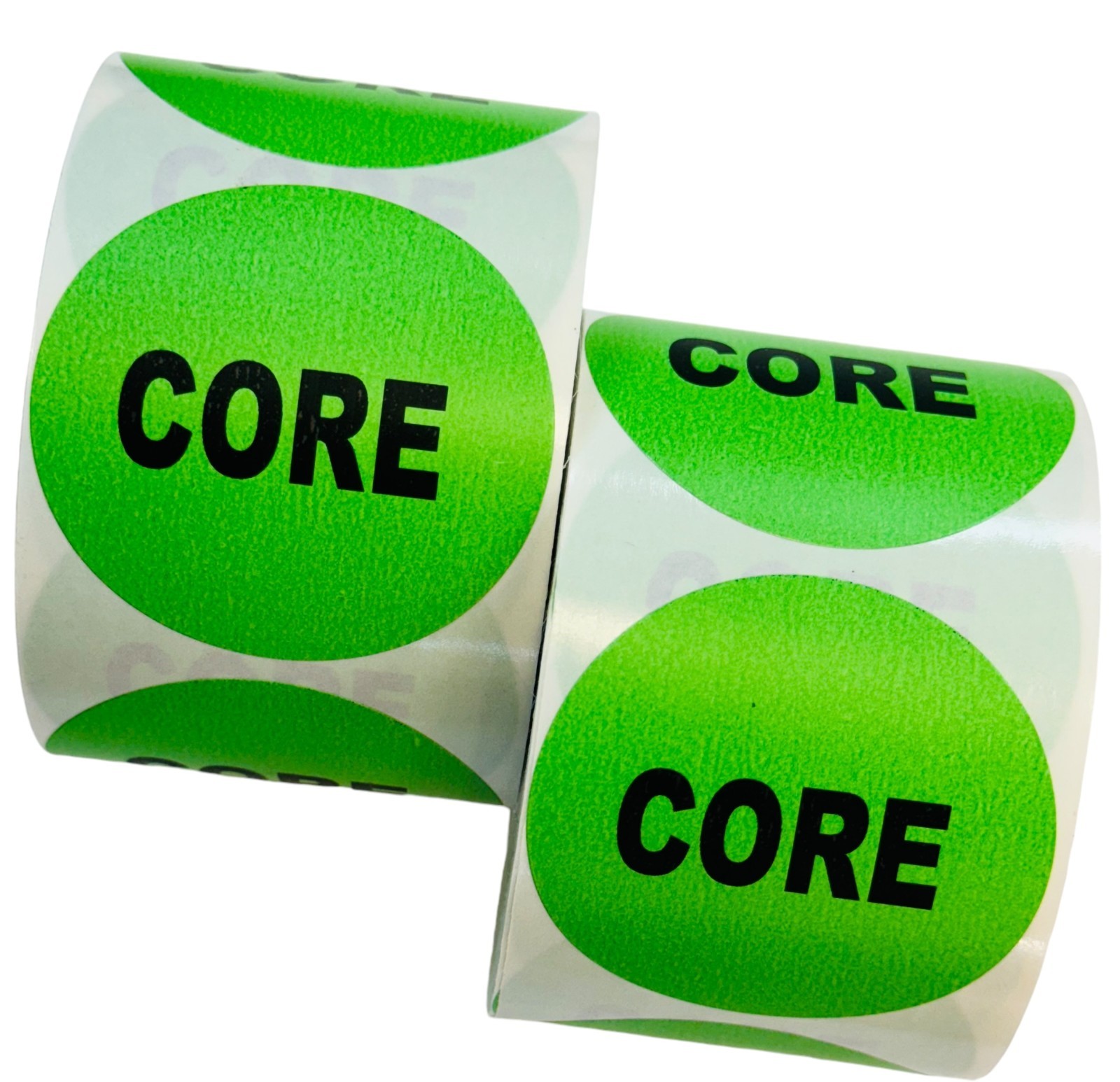 Core Labels – 2″ Round Return Automotive Parts 500 Each, 1-8 Rolls