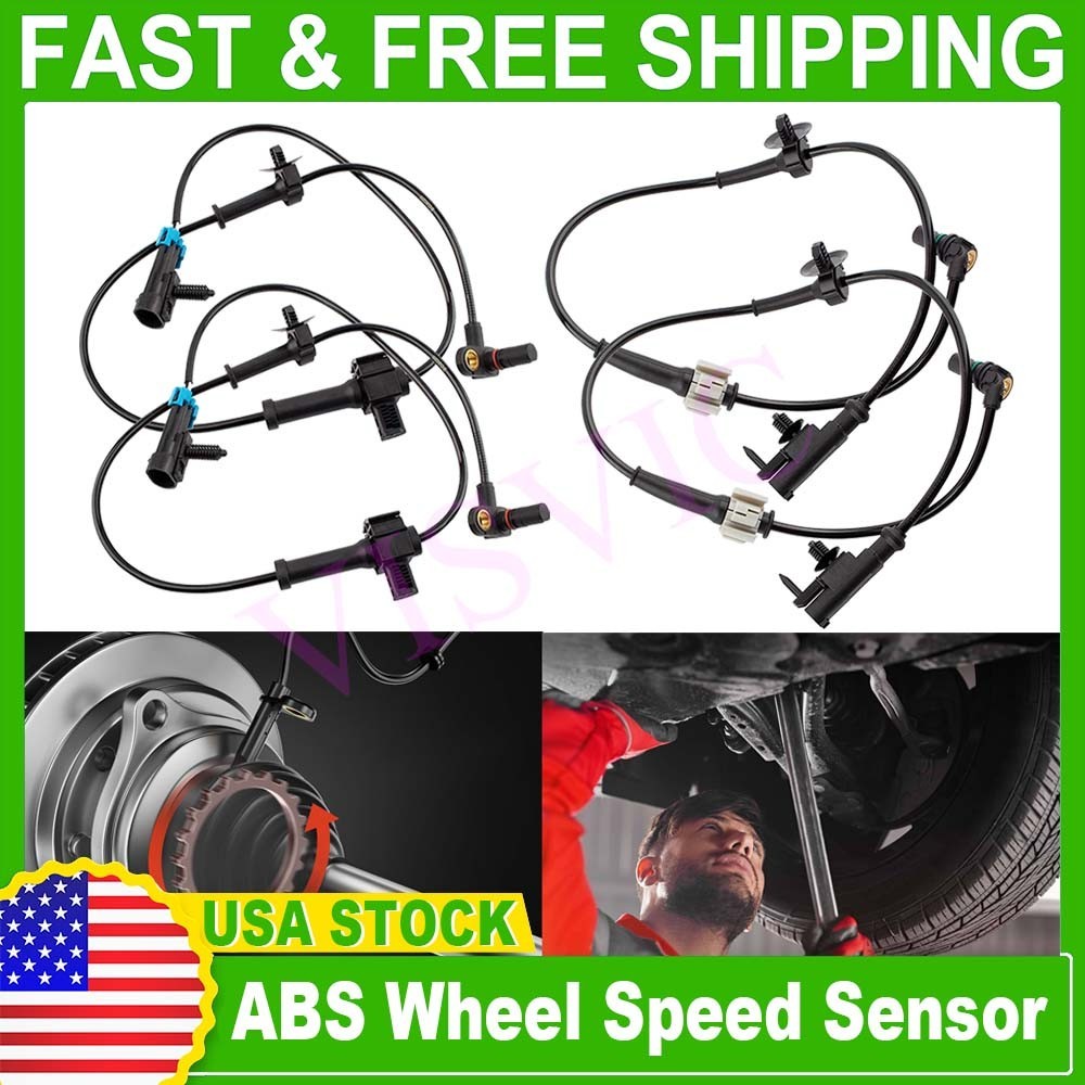 Front and Rear Left & Right ABS Wheel Speed Sensor 2 Pair for Chevy Silverado✅