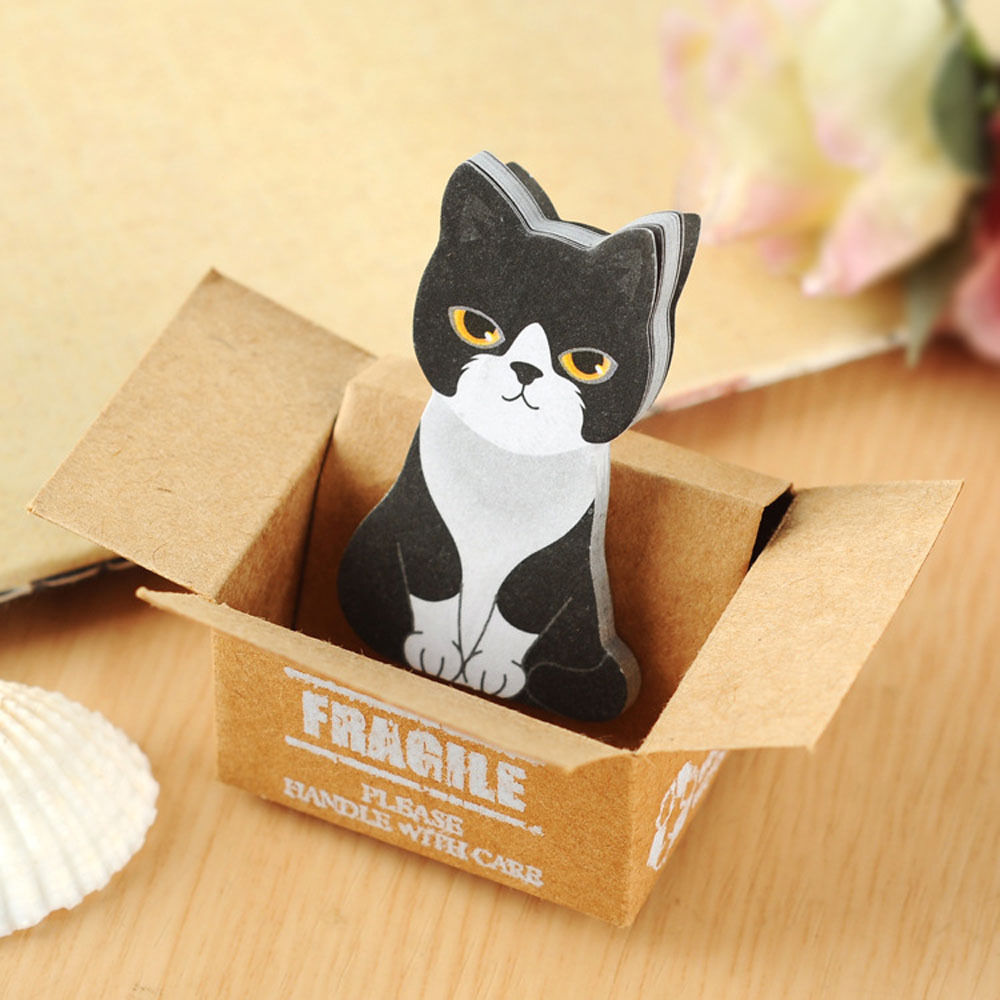 150 Sheets/5 Pads Cat Sticker Bookmark Marker Memo Post Flags Sticky Notes Pads