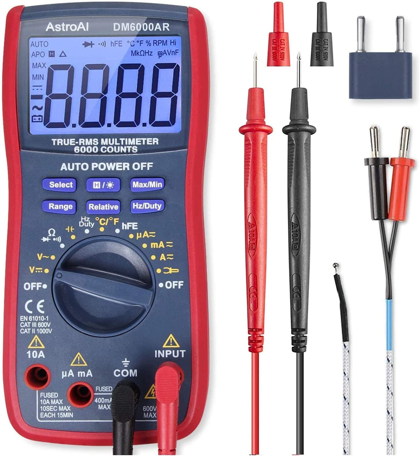 Astroai True RMS Digital Multimeter Tester Auto-Range Ohmmeter for Automotive