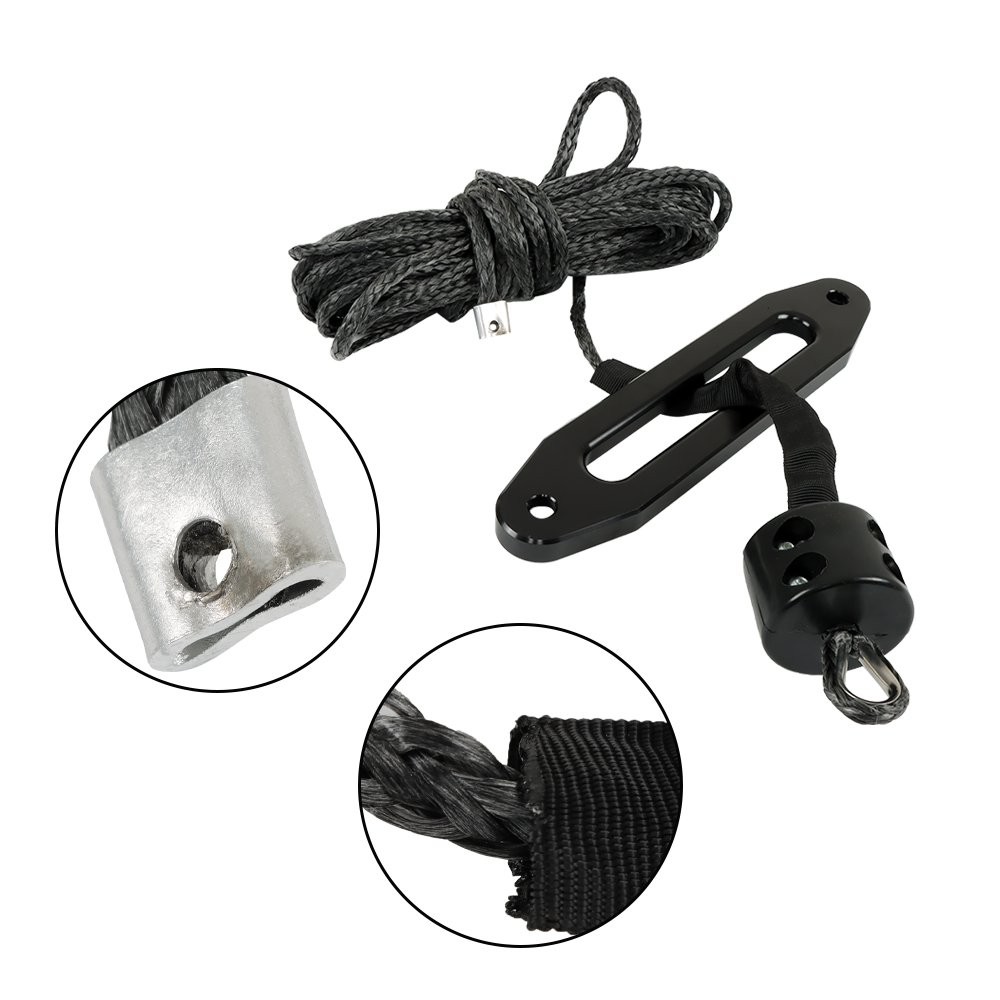 1/4″x 50′ Synthetic Winch Rope Line Recovery Cable 8500LBS For ATV UTV W/ Sheath