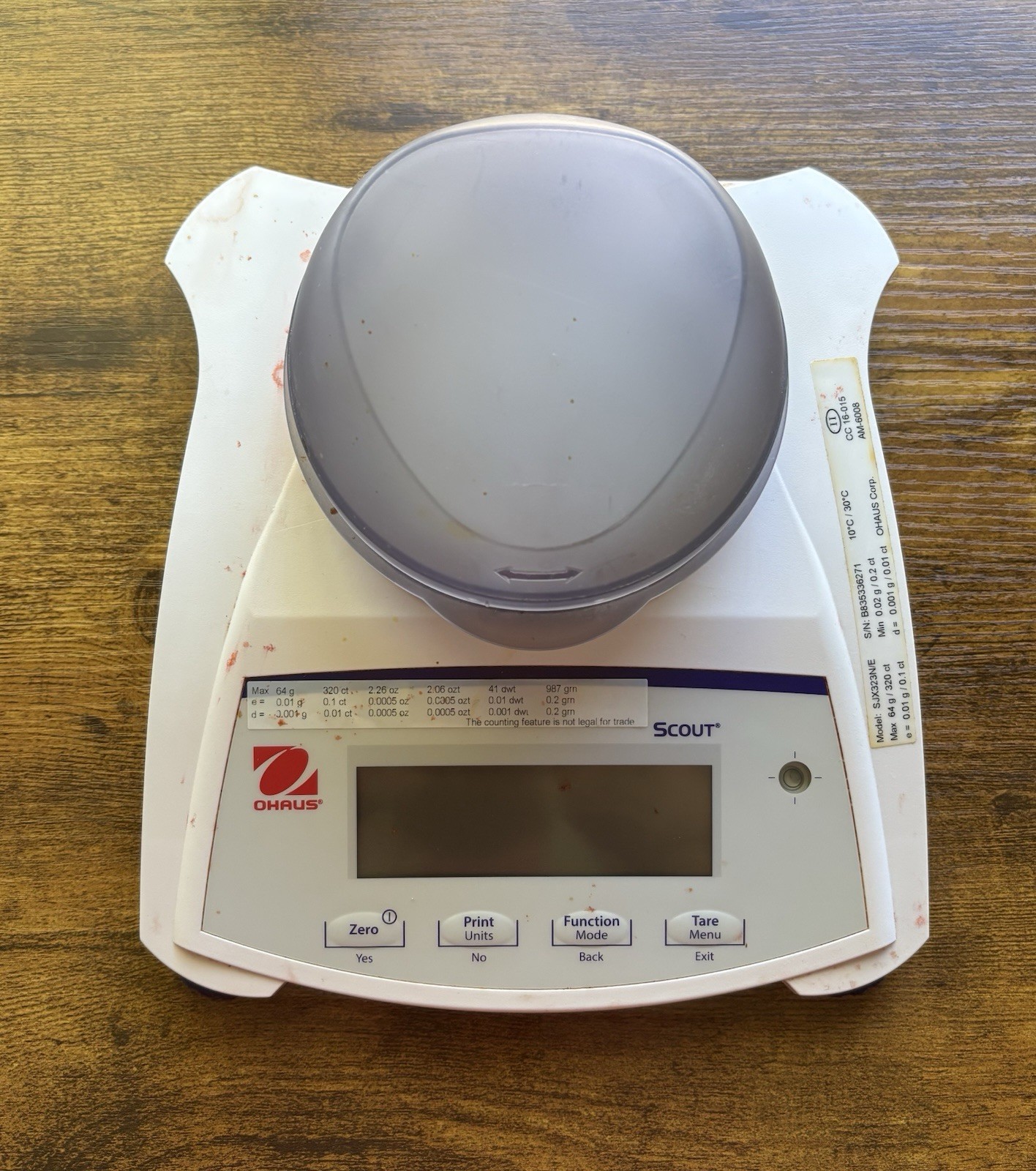 Ohaus Scout Sjx/e Jewelry Scale Sjx6201n/e Legal for Trade 6200g X 1 G