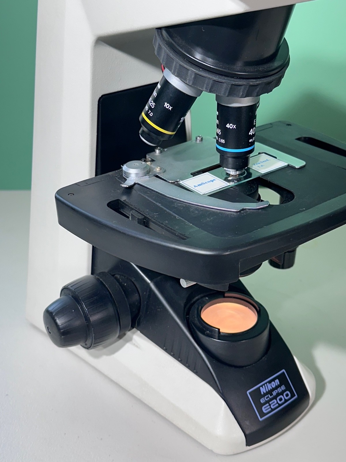 Nikon Eclipse E200 Binocular Microscope CFI E Plan 4X 10X 40X 100X Tested