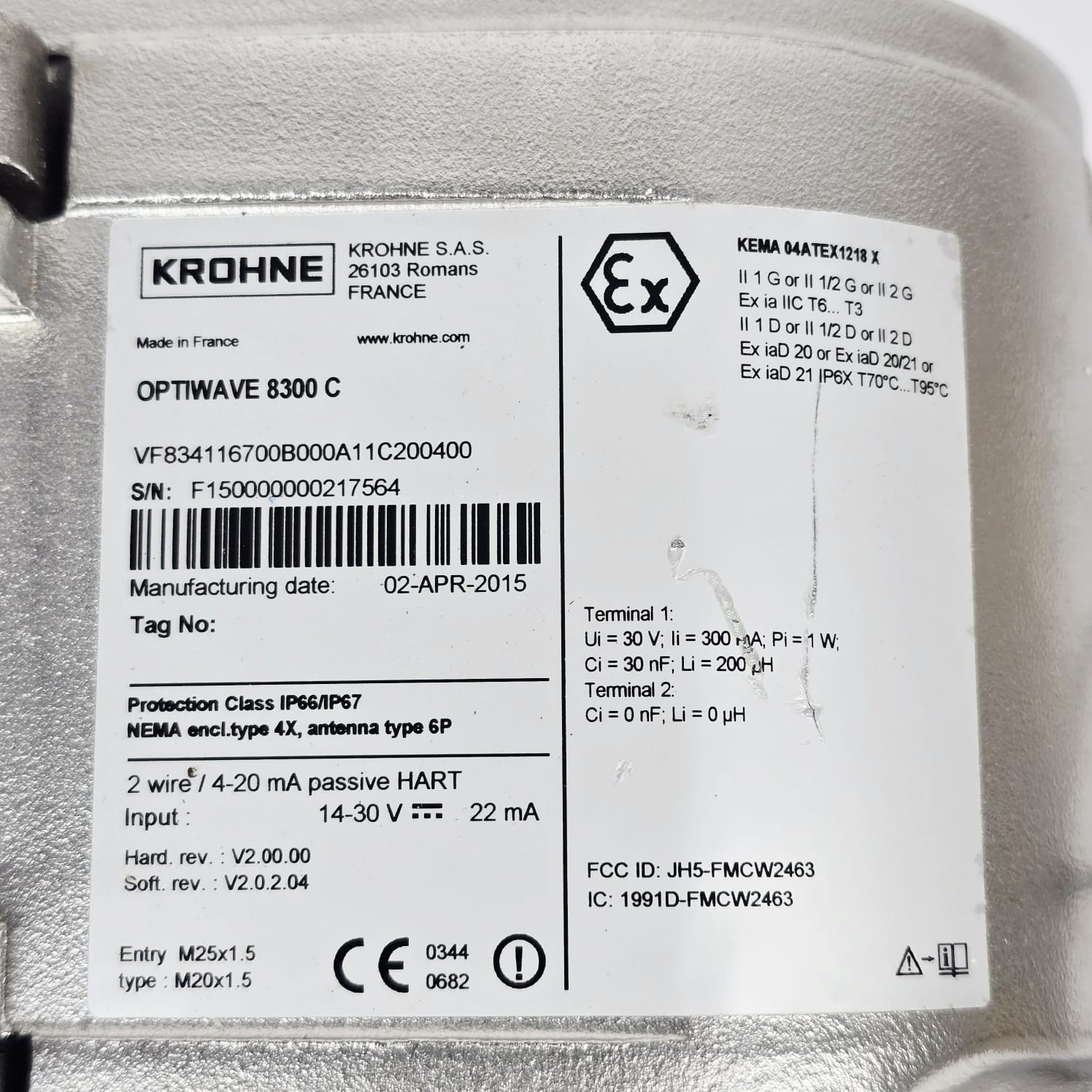 Krohne Optiwave 8300 C Frequency Modulated Continuous Wave