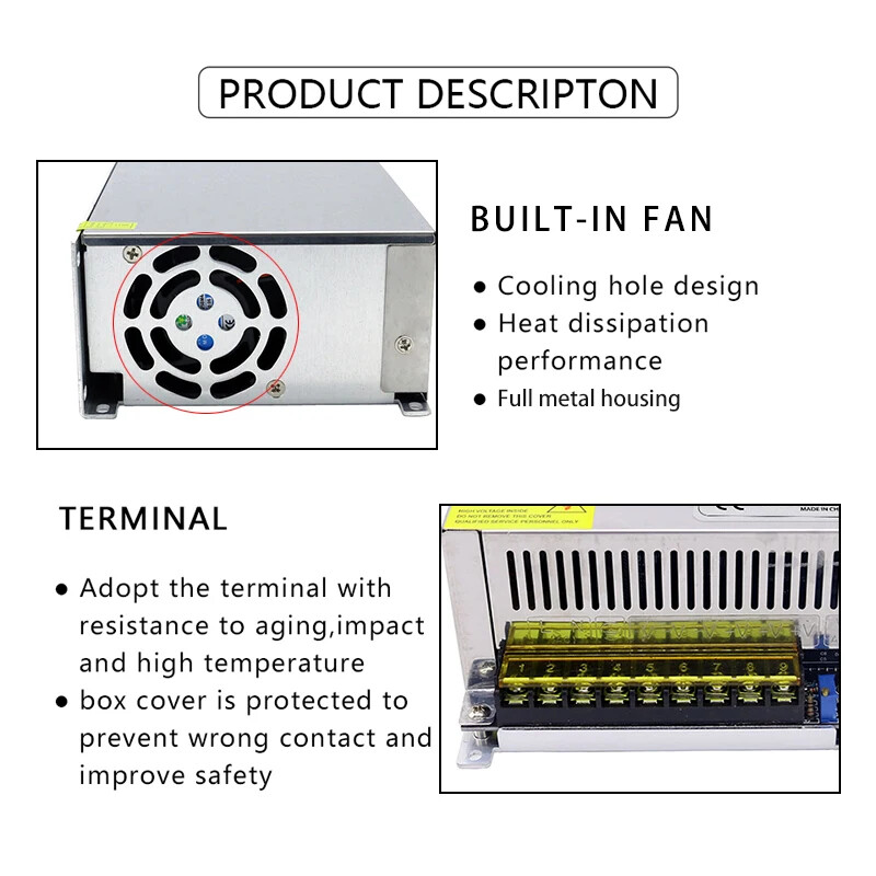 DC 48V 1000W 1200W 1500W Switch Power Supply AC 110V 220V Transformer Converter