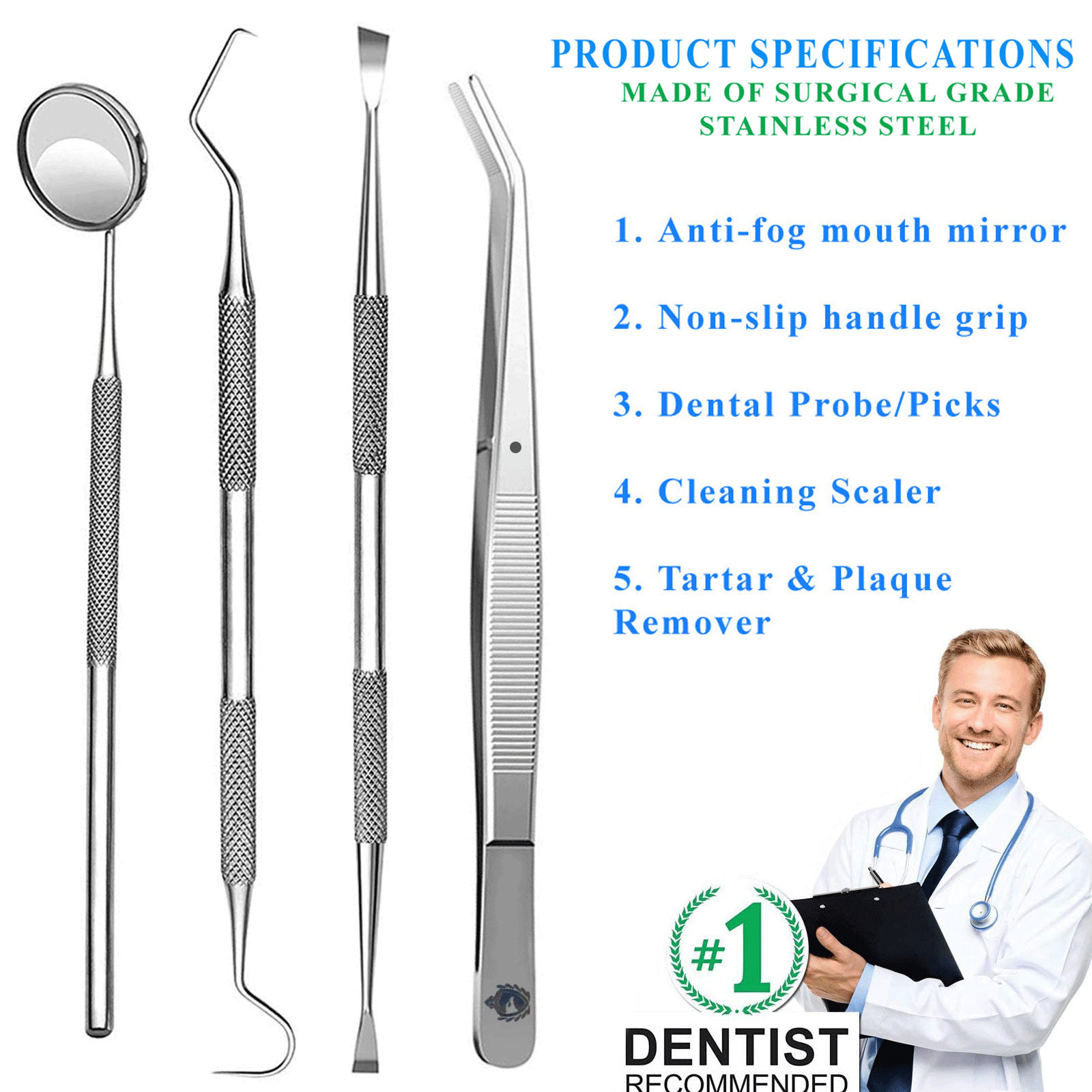 cuidado bucal limpieza dental blanqueamiento kit de dientes de dentista 4 PC Set