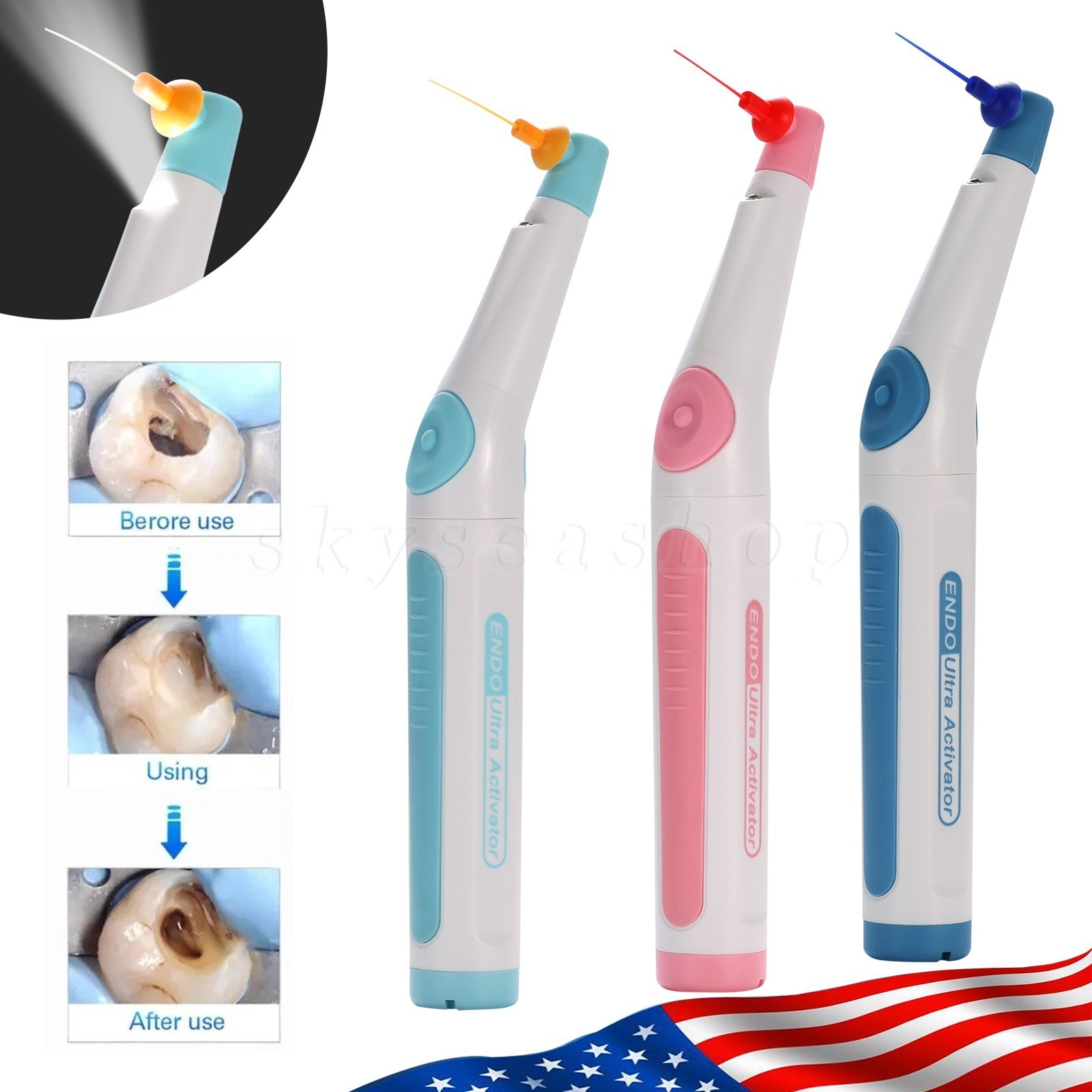 Dental Wireless Ultrasonic Activator Endo Ultra Activator with 150 Tips 3 Colors