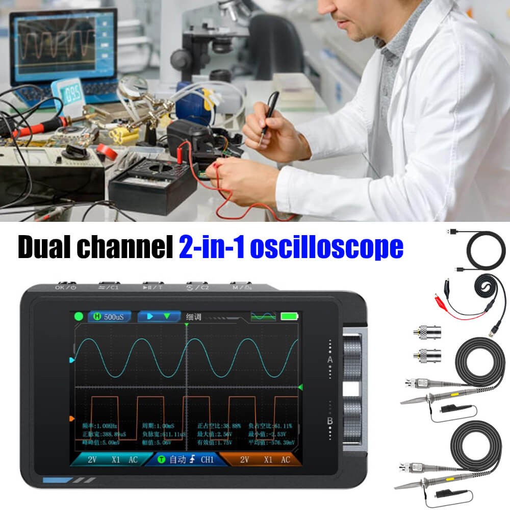 FNIRSI DS215H 2in1 Dual Channel Digital Oscilloscope Signal Generator 50MHz 250MSa/s