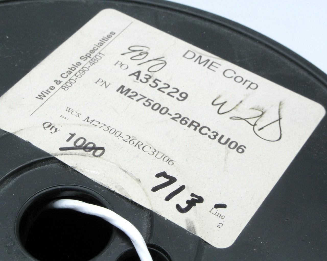 M27500-26RC3U06 26/3 Unshielded Silver Coated Copper PTFE Jacketed Wire, 100ft