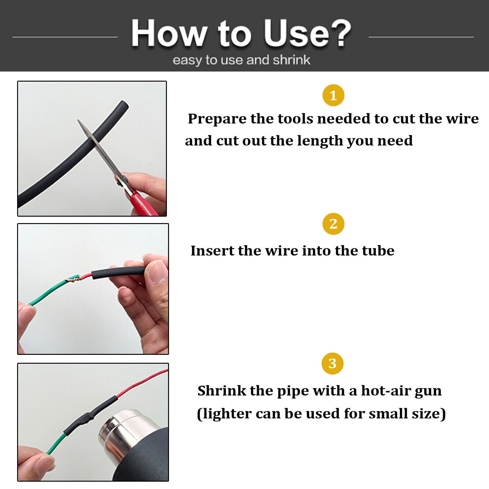 Waterproof Marine Grade Heat Shrink Tubing 4:1 Ratio Wire Dual Wall Adhesive Kit