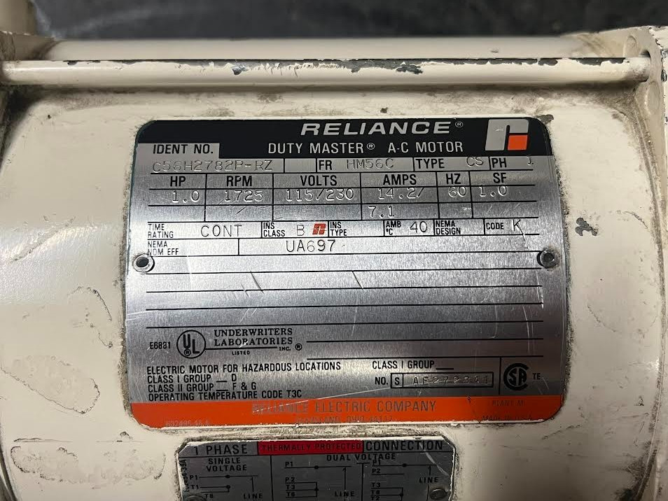 Reliance Duty Master AC Motor C56H2782P-RZ Used
