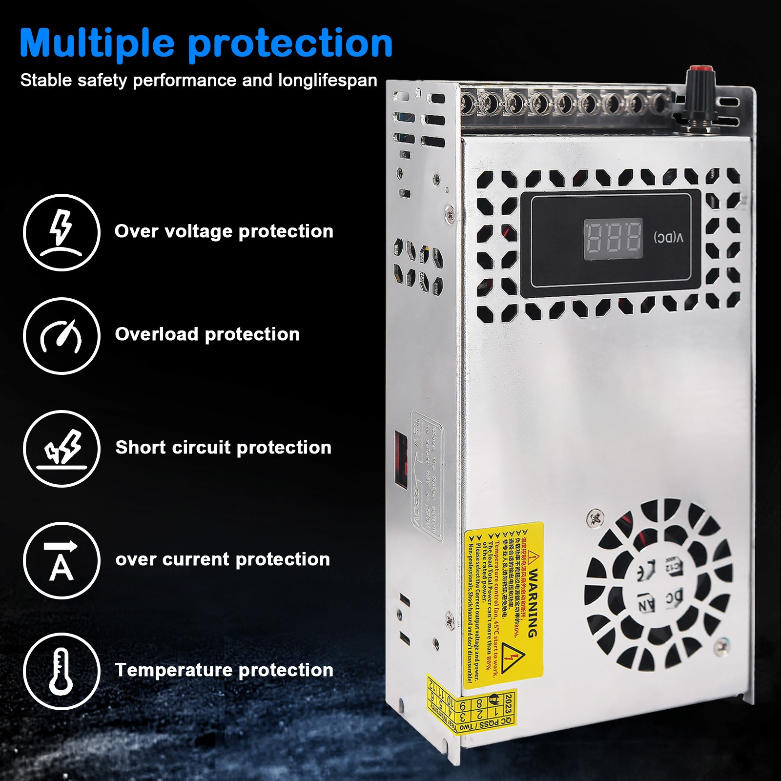 LED Display 120V AC to 0-48V 12.5A 600W DC Converter Switching Power Supply