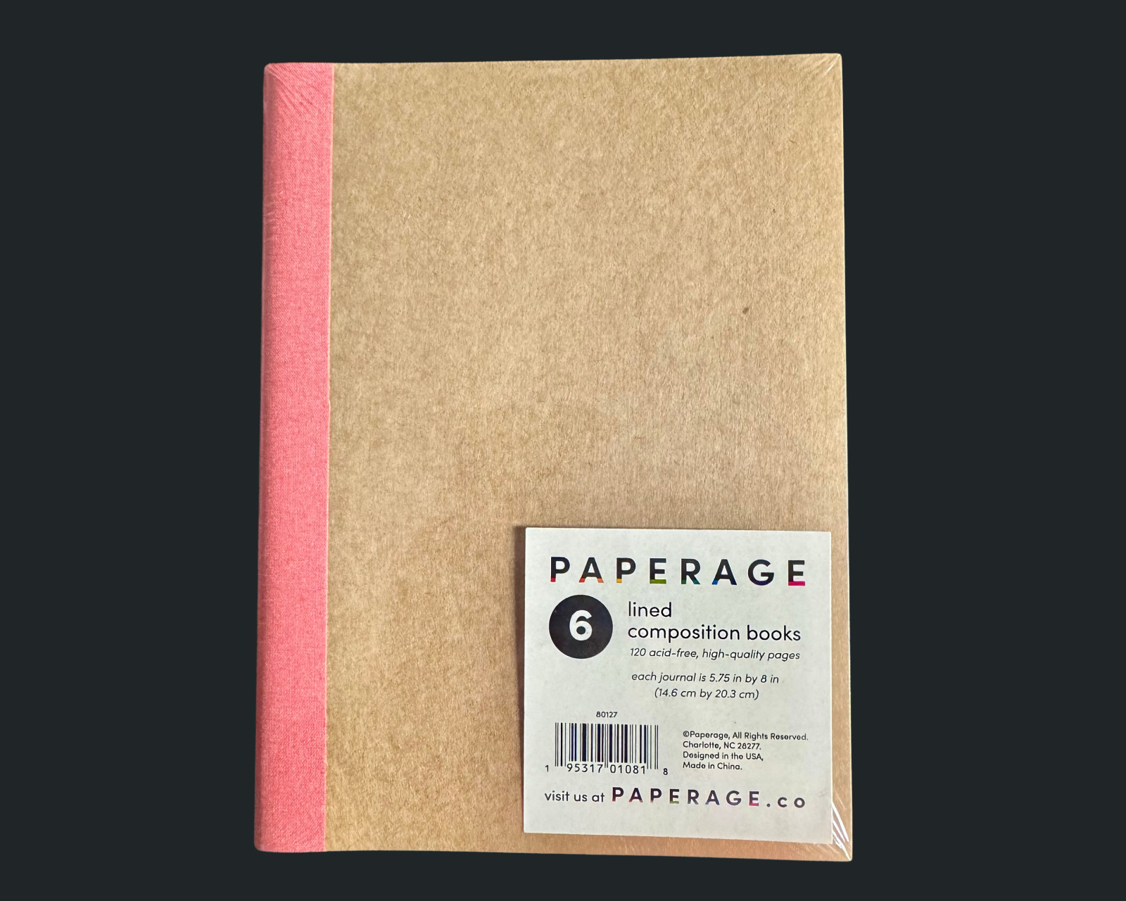 Paperage 6 Pack Lined Composition Books Journal 120 Pages Lot Sealed.