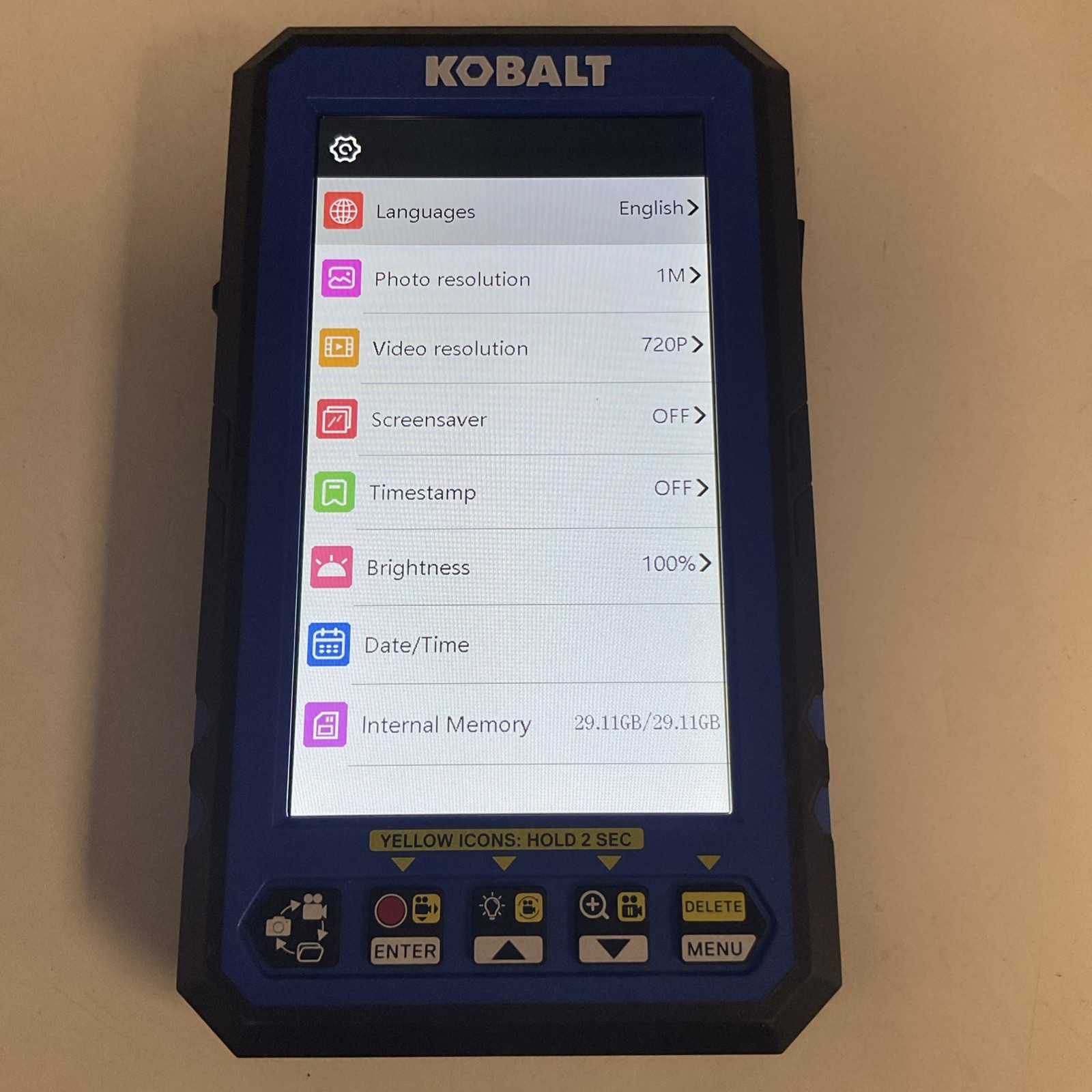Kobalt 54870 5″ Rechargeable Compact Inspection Camera Borescope With Case – NEW