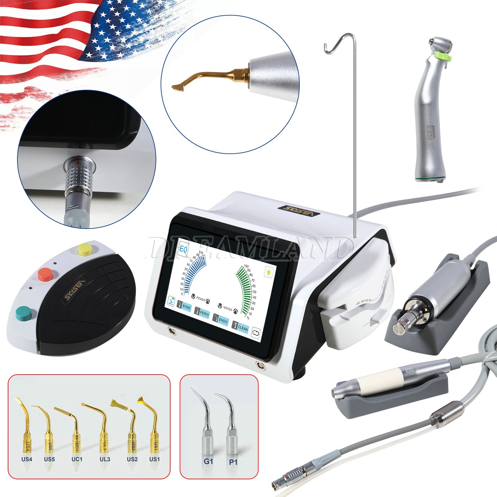 Dental Wireless LED Curing Light 1 Second Cure Lamp 4 Modes US