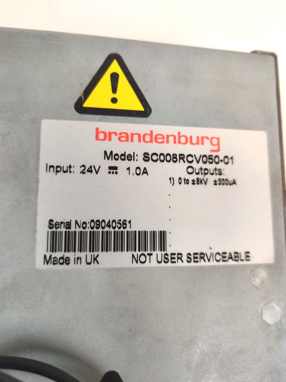 Brandenburg 8kV HV Power Supply 300uA SC008RCV050-01 PerkinElmer Flexar SQ 300