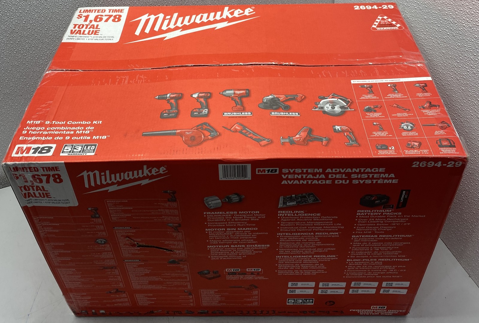 Milwaukee M18 18V 9-Tool Combo Kit 2694-29