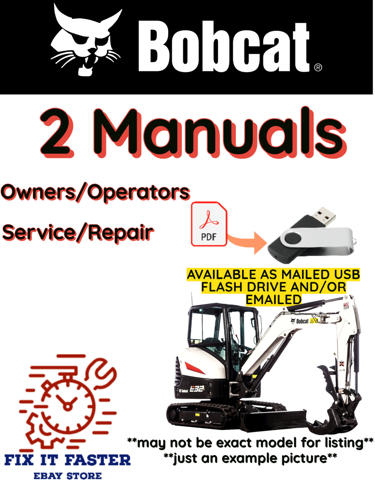 BOBCAT 323 COMPACT EXCAVATOR OPERATORS SERVICE REPAIR OWNERS SHOP MANUAL PDF USB