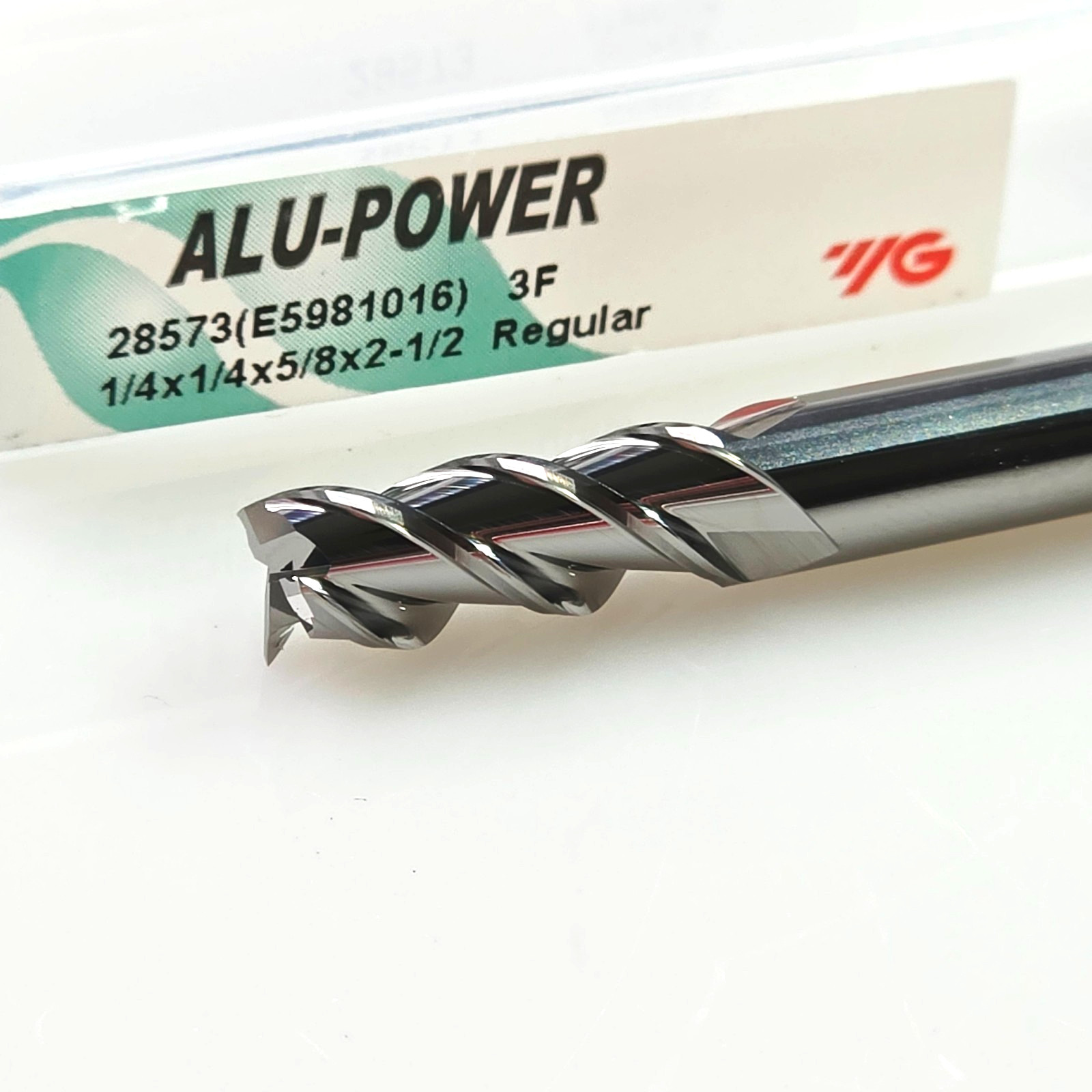 YG 1/4″ x 1/4 x 5/8 x 2-1/2 SQ Solid Carbide End Mill 3 Flute 28573 ALU-POWER