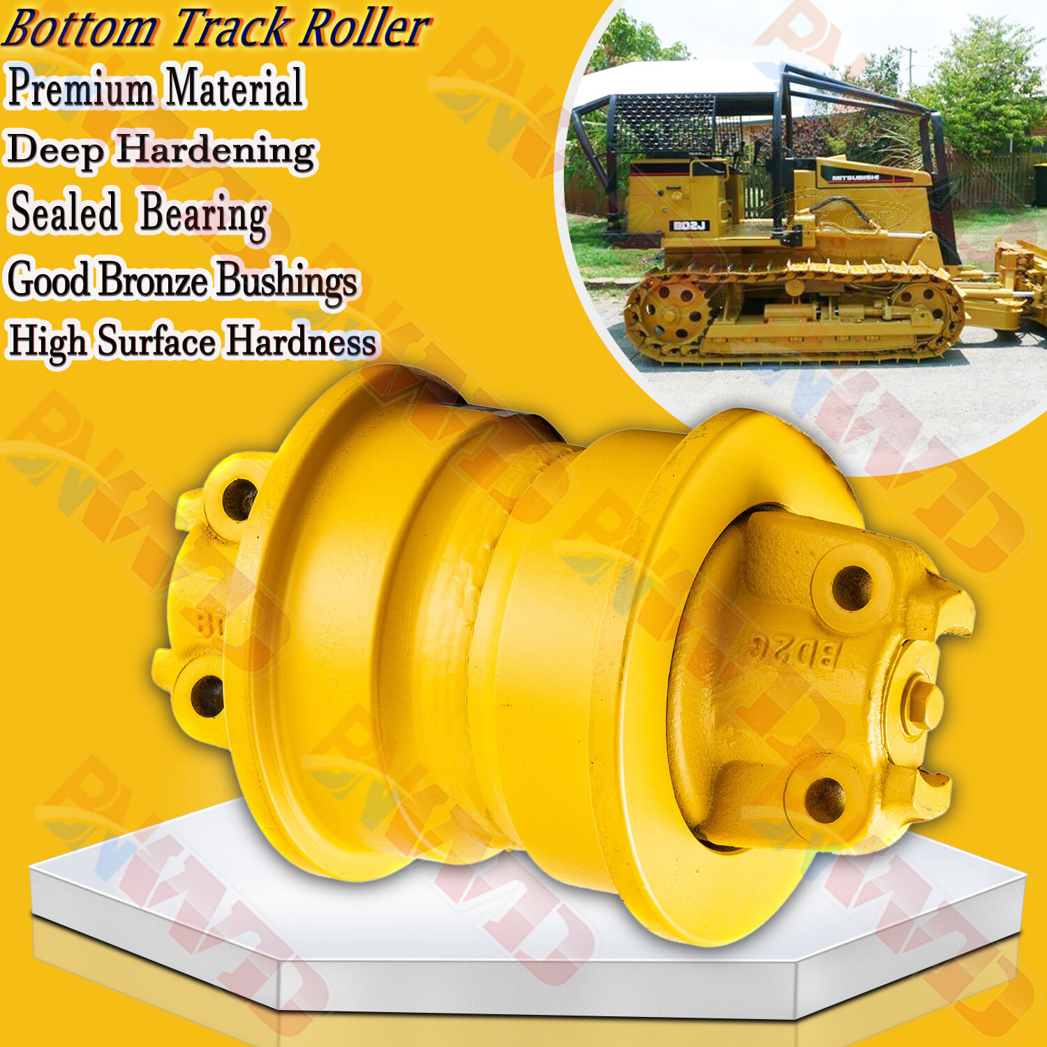 2PCs Track Roller Bottom Roller For Mitsubishi BD2F BD2G BD2H BD2J Heavy Duty