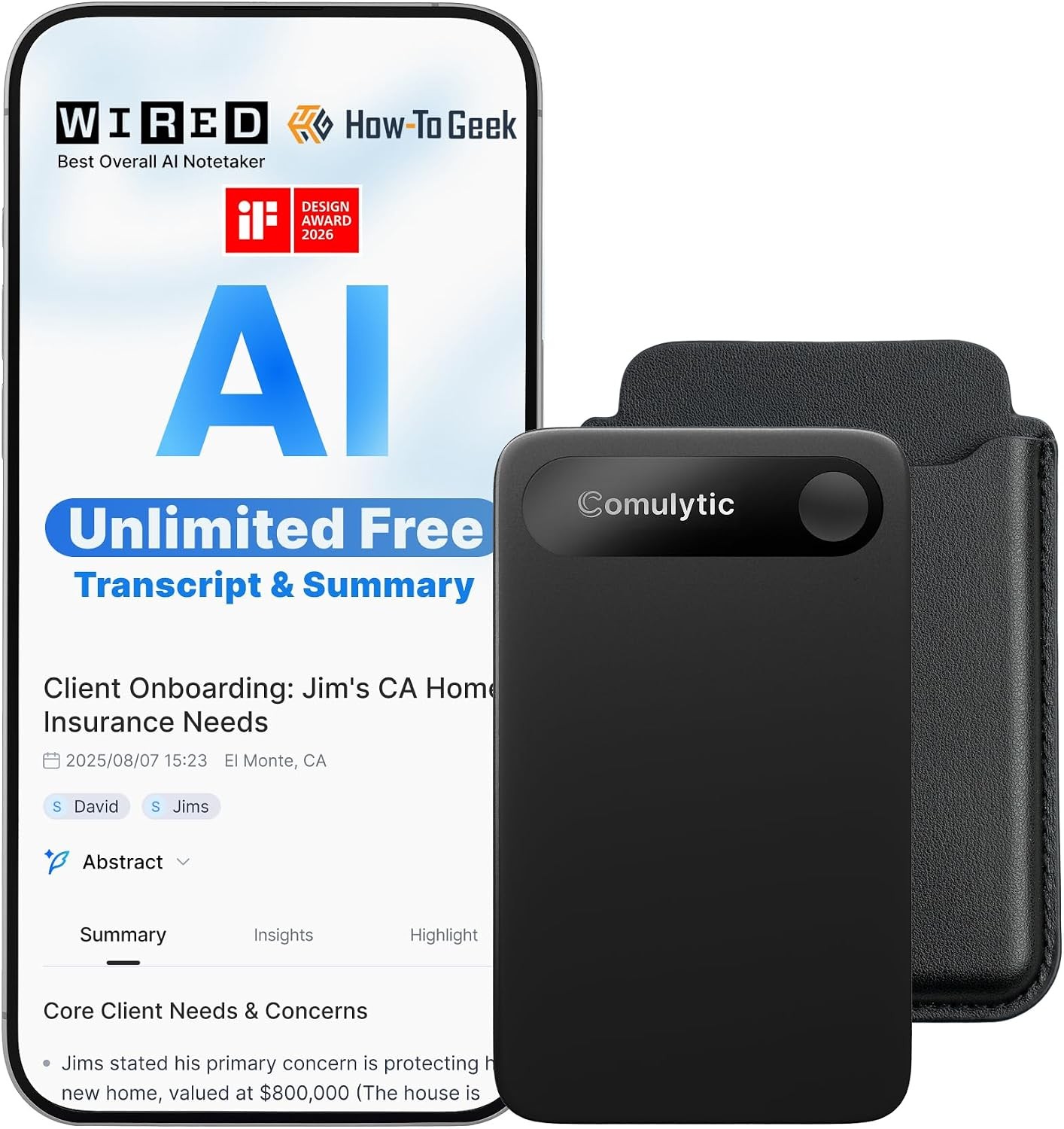 AI Voice Recorder Note Pro Meeting Taking Device